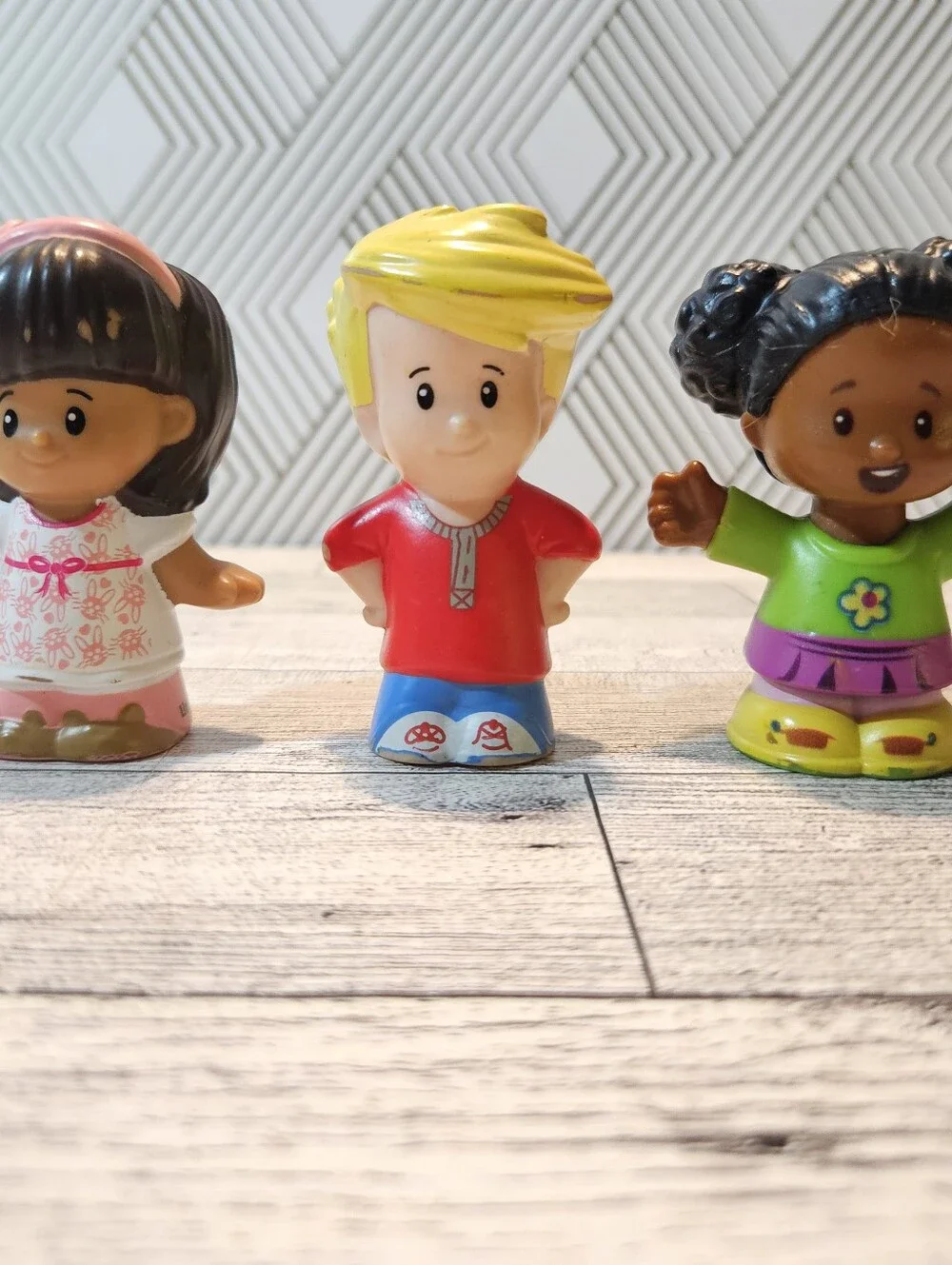 Mattel Little People Figure Lot of 3 Kids 2 Girls 1 Boy Preschool Toy